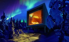 Landscape modern architecture nature winter snow night Custom Gaming Mat Desk picture