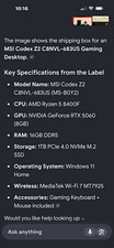 MSI Codex Z2 C8NVL-683US Gaming Desktop Ryzen 5 8400F RTX 5060 16GB 1TB picture