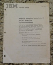Vintage IBM System / 360 Admin Terminal System Console Operations Dated 1970 picture