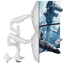 ARES WING Dual Monitor Mount for 17-49 Inch Screen, White Ultrawide Heavy Duty picture