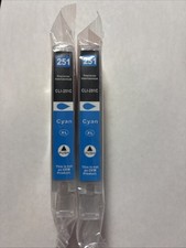 Canon CLI-251C Ink Cyan Cartridges 2 Cartridges Non OEM Replacements Brand New picture