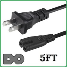 5ft Polarized AC Power Cable Cord NEMA1-15P to IEC-60320 C7 18AWG 10A/125V SPT2 picture