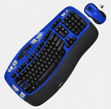 Logitech Custom Blue MK550 Comfort Wave K350 Wireless Ergonomic Keyboard M510 picture