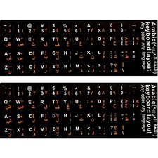2 PCS Arabic keyboard stickers Waterproof Replacement Computer Laptop Orange picture