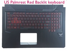US Palmrest 4PIN Red Backlit keyboard for ASUS FX705G FX705GM FX705GE FX705GD picture