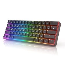 61 Key Mechanical Keyboard, RGB Backlit, Wired, Tactile Switches, Black picture