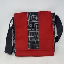 IKEA Laptop Case Shoulder Bag Red Geometric Design 14 X 12 X 4 Portfolio Bag picture