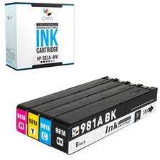 4-Pack Compatible CMYi 981A Ink fits HP PageWide Managed Color MFP E58650dn picture
