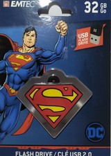NEW EMTEC SUPERMAN 32GB USB FLASH DRIVE / KEYCHAIN picture