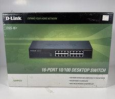 D-Link DSS-16+ 16-Port 10/100 Desktop Switch Wired Network Hub Black New Sealed picture