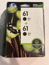 HP 61 Black Ink Cartridge (2 Pack) OEM Genuine EXP 04/19 Factory Sealed picture