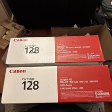 Two New Canon 128 Black Toner Cartridges imageCLASS D530 D550 MF4570 MF4770 OEM picture
