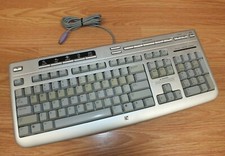 Genuine HP (KB-0630) Silver PS/2 Wired Multimedia Computer Keyboard Only  picture