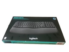 Logitech Wave Keys Bluetooth Ergonomic Keyboard Cushioned Palm Rest Black picture