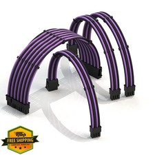 LINKUP 30cm PurpleBlack PSU/CPU/GPU Cable Set picture