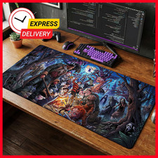Horror Icons Campfire Mouse Pad, Slasher Villain Desk Mat, Scary Movie Art HOT36 picture