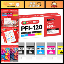High Capacity 5-Pack Pigment Ink Tank Set 130ml for Canon imagePROGRAF Printers picture