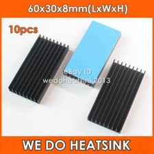 10pcs Black 60*30*8mm Aluminum HEATSINK Radiator Cooler With Thermal Pad Tapes picture
