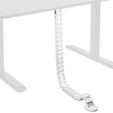 VIVO White Vertebrae Cable Management Kit, Standing Desk Quad Wire Organizer picture
