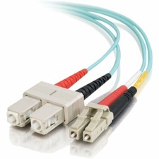 30m LC-SC Duplex 50/125 OM3 Multimode 10GB Fiber Patch Cable OFNR Aqua 100FT picture