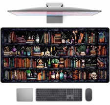 Desk Mat Forest Library Book Mouse Pad Big Desk Pad XXL Extended Gaming Large... picture