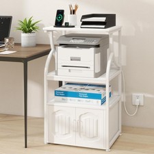 4 -Tier Rolling Printer Stand with Power Outlet,23.6