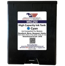 Quadient M5C250 Memjet Cyan Ink Tank (250 ML) for Mach Series-USA Made & Seller picture