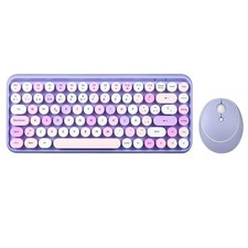 PERIDUO713PP ES Set Teclado Raton Inalambrico 2.4 GHz Morado Pastel QWERTY picture