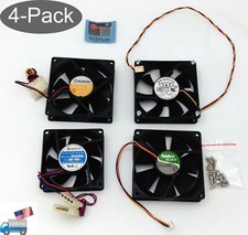 Mixed Lot 4pcs:Sunon/Nidec 90mm 92mm 80mm 12V DC PC Case Cooling Fan,3pin/ Molex picture