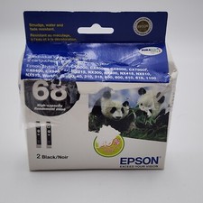 Epson 68 Ink, 2-Pack, Black Expired 02/2012 DAMAGE BOX READ SEE PHOTOS picture