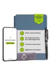 Smart Reusable Notebook Executive 7x9 Steel Blue Rocketbook Pro picture