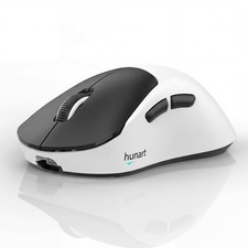 hunart H6 49g Wireless Mouse, Bluetooth & 2.4GHz Rechargeable Black and White picture
