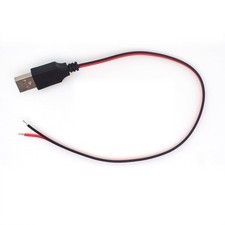 Single 20AWG USB Pigtail 2 Wire,0.3M/1FT 1PCS 0.3M/1FT Red & Black  picture