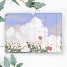 Cute Rabbits Balloons Flowers Case For iPad 10.2 Pro 12.9 11 9.7 Air 4 5 Mini picture