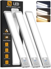 Under Cabinet Lighting Wireless, Rechargeable 10inch 10inch-3pack, Silver picture