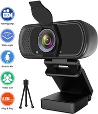 FHD Webcam 1080p Live Streaming Camera with Stereo Microphone for Desktop Laptop picture