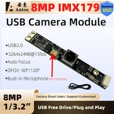 4K 8MP IMX179 USB2.0 Camera Module Autofocus Microphone 3264*2448 15fps 60° 120° picture