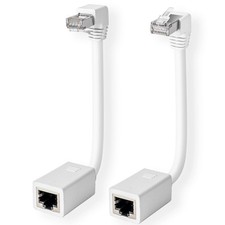 2-Pack 90° Cat 6 Ethernet Extension Cable, Short 2ft RJ45 Female Patch Cord, FTP picture