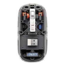 Svikou BT 5.1 & 2.4G Transparent Mini Mouse LED Slim Type-C Rechargeable Gray picture