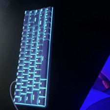 Compact Illuminated Backlit Keyboard Black English QWERTY Standard Layout picture