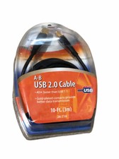 Radio Shack 10 ft A-B Gold Plated USB 2.0 cable BRAND NEW SEALED picture