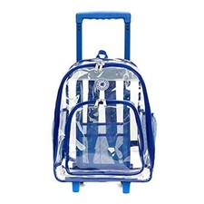 Rolling Clear School Backpack Heavy Duty See Through with Wheels Royal picture
