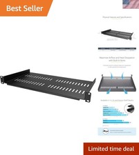 Durable 1U Rack Shelf - Vented, 10in Deep, Ideal for Networking and AV Gear picture