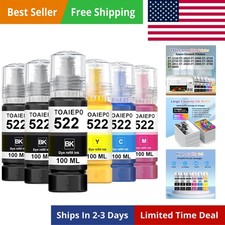 522 Ink Refill Bottles Replacement for T522 Ink Work with ET-2710,ET-2720, ET... picture