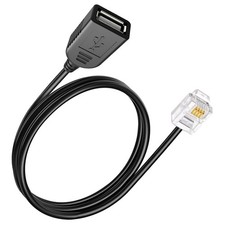 PLEASANTLY RJ116p4c Male to USB Female, RJ11 To 30cm, black picture