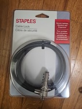 Staples 6.5 Ft Feet (2m) Combination Cable Lock With Security Base Plate Kit picture