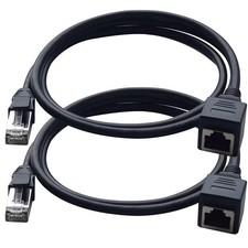 Ethernet Extension Cable 2 Pack Cat6 LAN Extender RJ45 Male to Female 3FT 1M picture