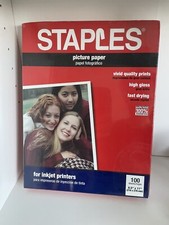 Staples High Gloss 8.5x11 Inch Photo Paper – 100 Sheets for Inkjet Printer New picture