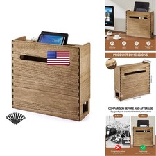 Kirigen Wifi Router Storage Wooden Cable Management 3-Tier Shelf Modem And picture