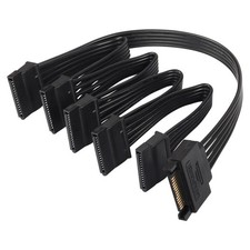 SATA Power Splitter Cable - 15Pin Male to 5 Female Power Extension Hard Drive... picture